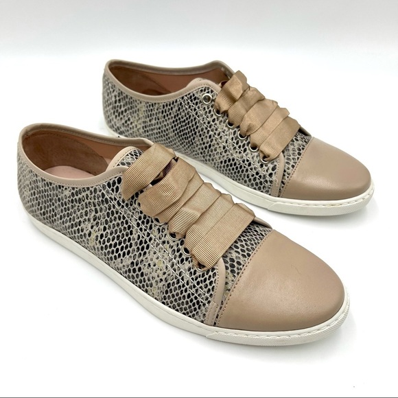 Mint Velvet Bibi snake print lace up sneakers size 8 - Picture 1 of 8